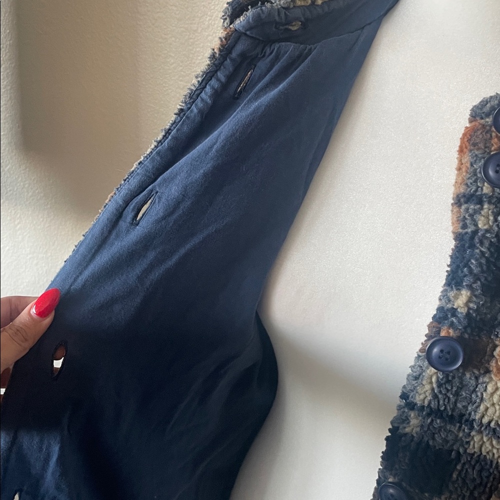 J.O.A. Plaid Sherpa Teddy Jacket | Cozy Faux Fur Lined Shacket | Size S - Picture 5 of 9